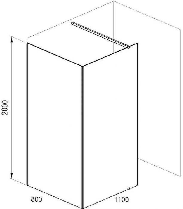 Душевая перегородка Ravak ST Walk-In Corner 110х80 GW1CD4C00Z1 профиль Хром стекло Transparent