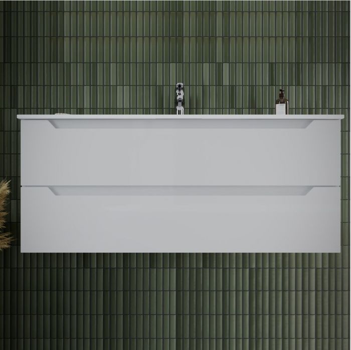 Тумба подвесная SANCOS под раковину Norma 2.0, белый глянец 1190х450х500, NR2.0120-1W