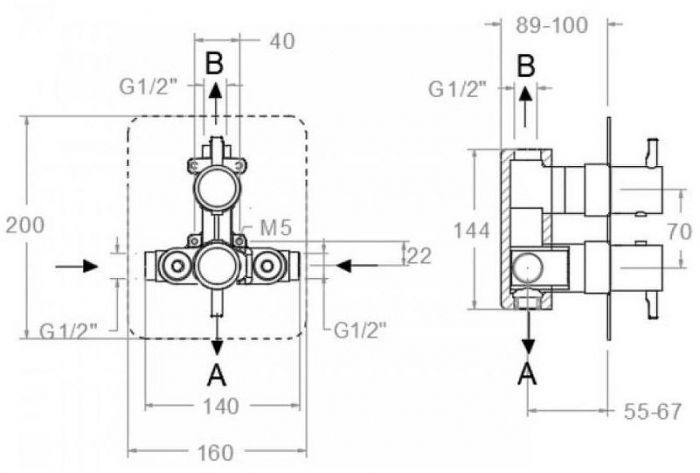 Душевая система Ramonsoler Odisea K3987021NM с термостатом Черная матовая