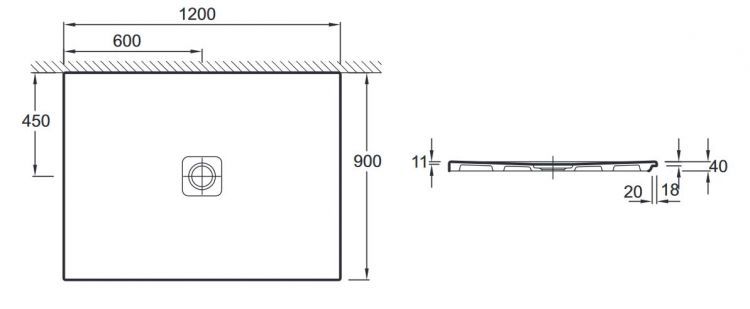 Душевой поддон Jacob Delafon Replay 120x90 см, N147K-00