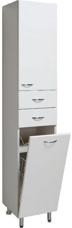 Шкаф пенал Runo Эконом 40 R 00000000134 с бельевой корзиной Белый