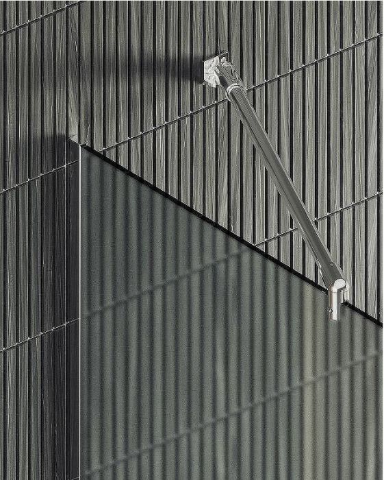 Душевая перегородка Maybah Glass MGD-690-5у 890x1950 в узком профиле Хром матовый стекло сатиновое