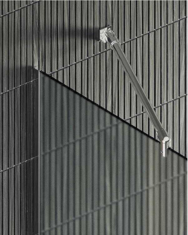 Душевая перегородка Maybah Glass MGD-690-5у 890x1950 в узком профиле Хром матовый стекло сатиновое