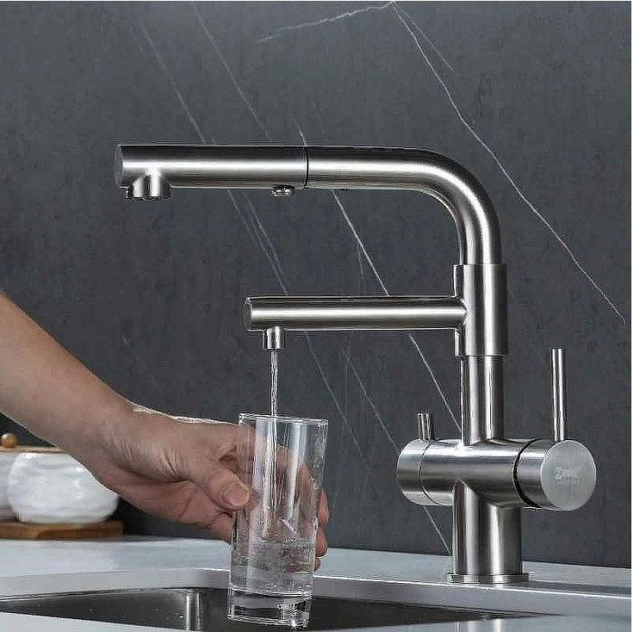 Смеситель для кухни ZorG Inox SZR-3216 Нержавеющая сталь