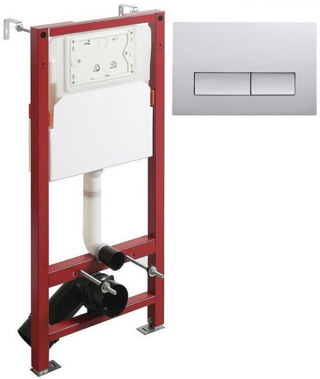 Инсталляция Agger ACC500+APB0200 для унитаза с клавишей смыва Хром глянцевый