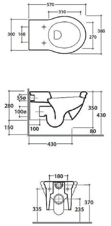 Унитаз Globo Paestum PAS03.BI подвесной без сиденья Унитаз Globo Paestum PAS03.BI подвесной без сиденья