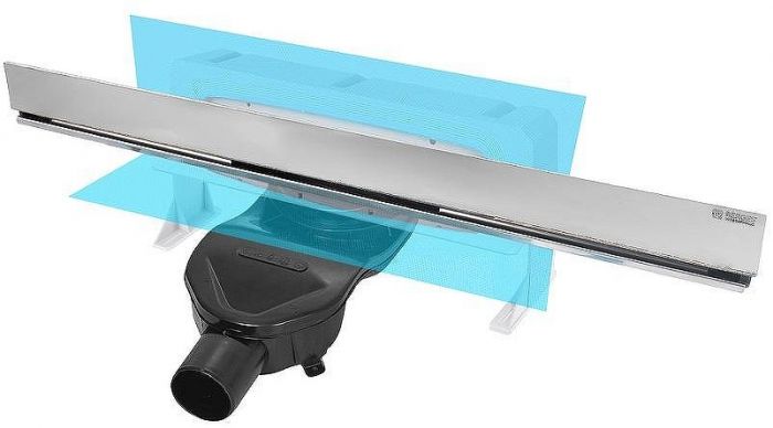 Душевой лоток Berges Wall 600 090156 с решеткой Хром матовый