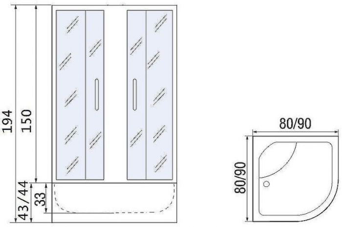 Душевой уголок River Don 80x80 MT 10000008302 с поддоном