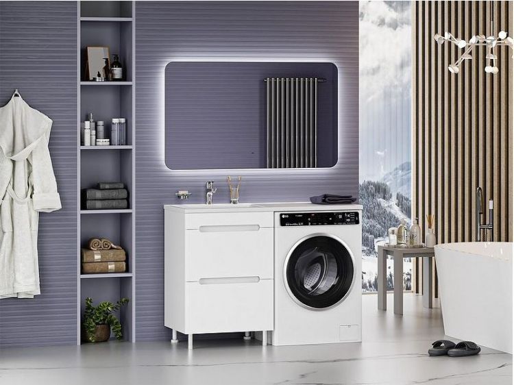 Тумба с раковиной Misty Байкал 120 L УТ000014754 Белая