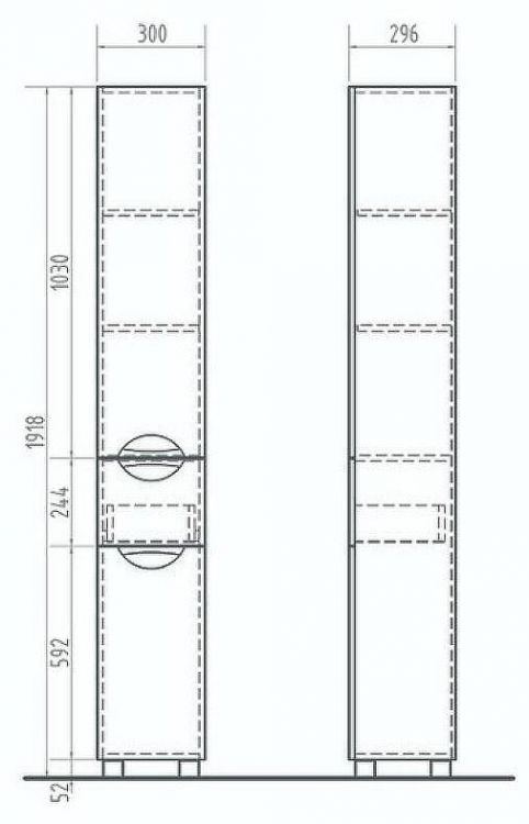 Шкаф пенал Vigo Callao 30 pn.CAL.30 с бельевой корзиной Белый