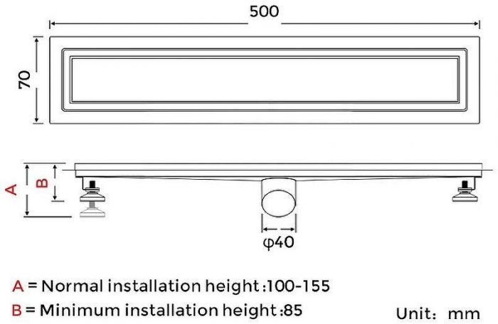 Душевой лоток Gappo G85007-4 с решеткой под плитку