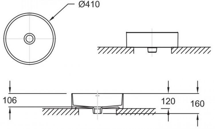 Раковина накладная 41 см Jacob Delafon Delta Pure E90012-0, белый Раковина накладная 41 см Jacob Delafon Delta Pure E90012-0, белый