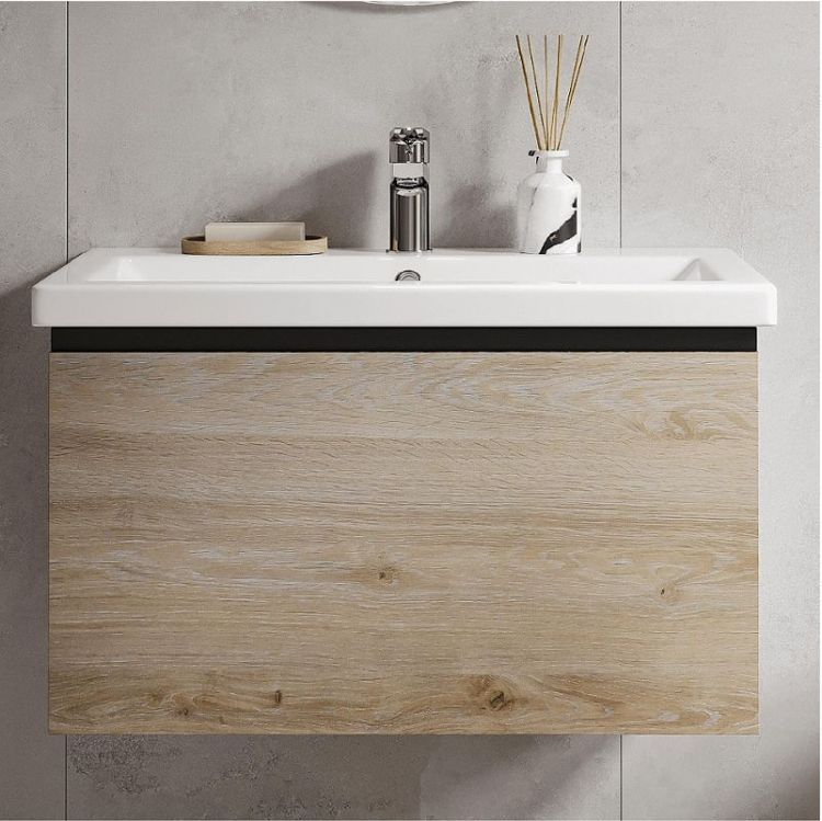 Тумба под раковину Vigo Cross 70 404 подвесная цвет Дуб давос натуральный Белый