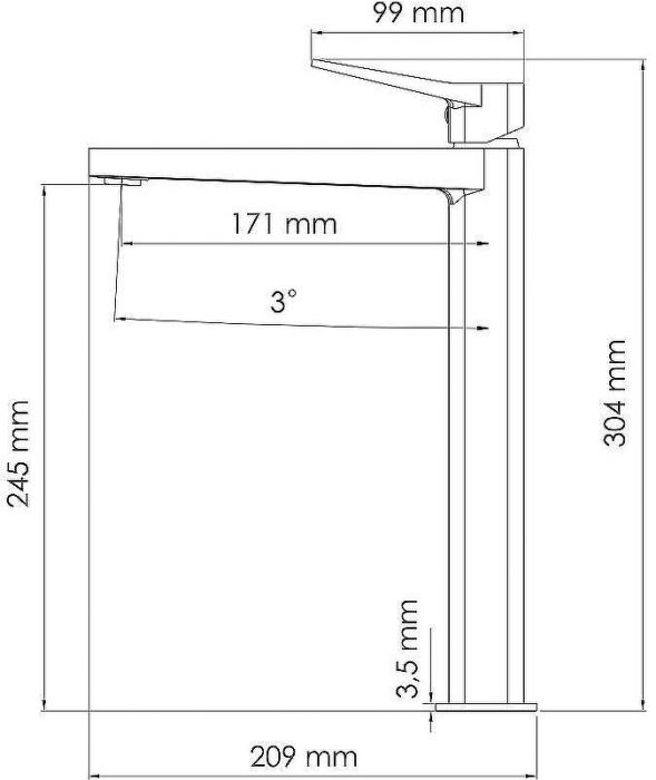 Смеситель для раковины WasserKRAFT Aula 1103H Хром