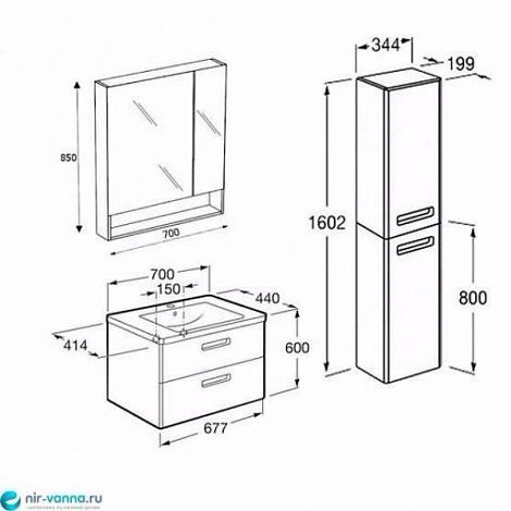 Тумба под раковину Roca The Gap ZRU9302741 фиолетовая