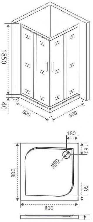 Душевой уголок Good Door Infinity CR-80-C-CH 80х80 профиль Хром стекло прозрачное