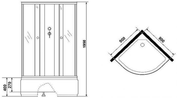 Душевая кабина Niagara Eco 90x90 NG-7508-14BK без гидромассажа
