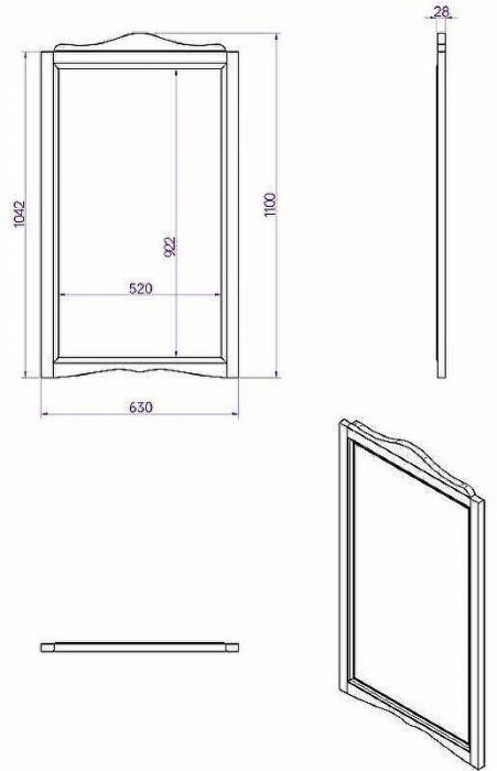 Зеркало TW Veronica Nuovo 63 VER1163-B Bianco