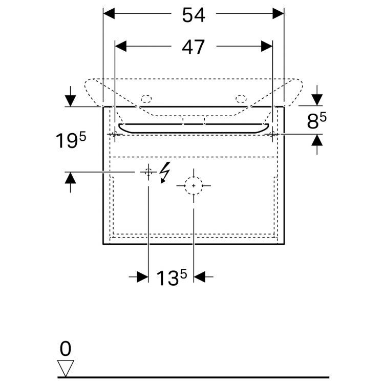 Тумба под раковину Geberit myDay, 54x41, какао с молоком [824066000]