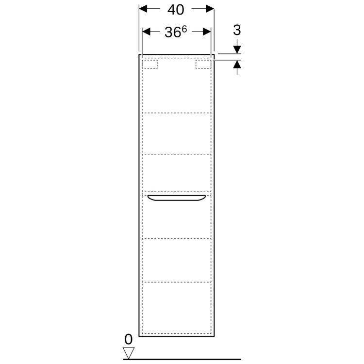 Пенал для ванной Geberit myDay, 40x25, белый глянец [Y824000000]