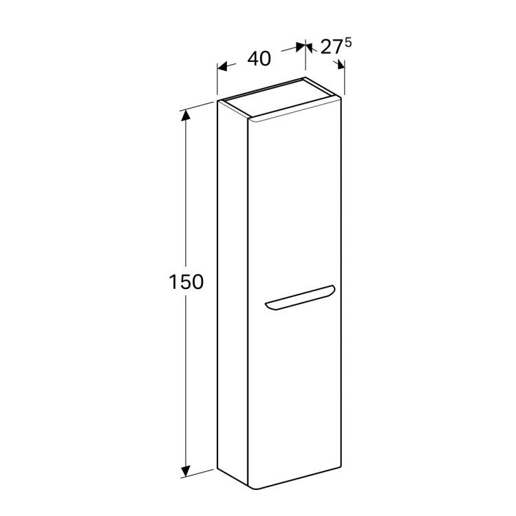 Пенал для ванной Geberit myDay, 40x25, белый глянец [Y824000000]