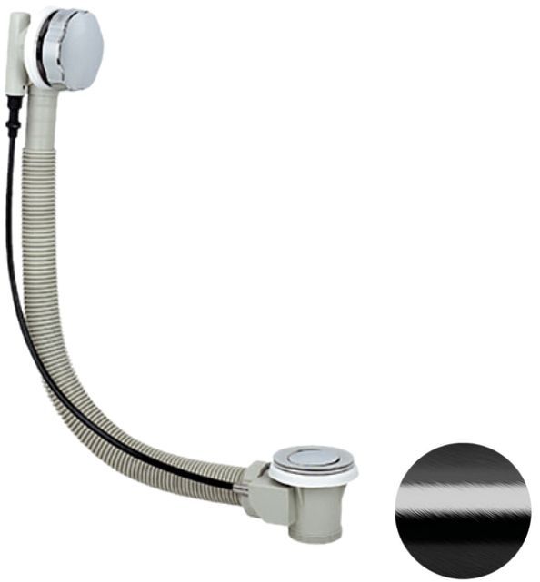 Слив-перелив Remer 96PCFP полуавтомат цвет Черный брашированный хром