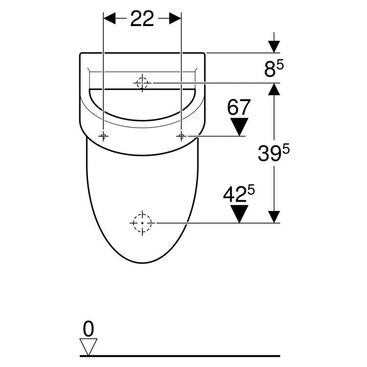 Писсуар Geberit Flow, горизонтальный выпуск [235900000]