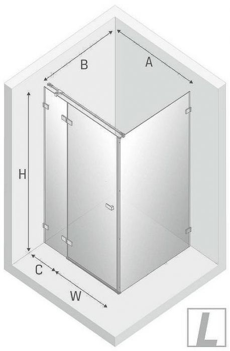 Душевой уголок New Trendy Avexa Black 100x80 L EXK-1586 профиль Черный стекло прозрачное