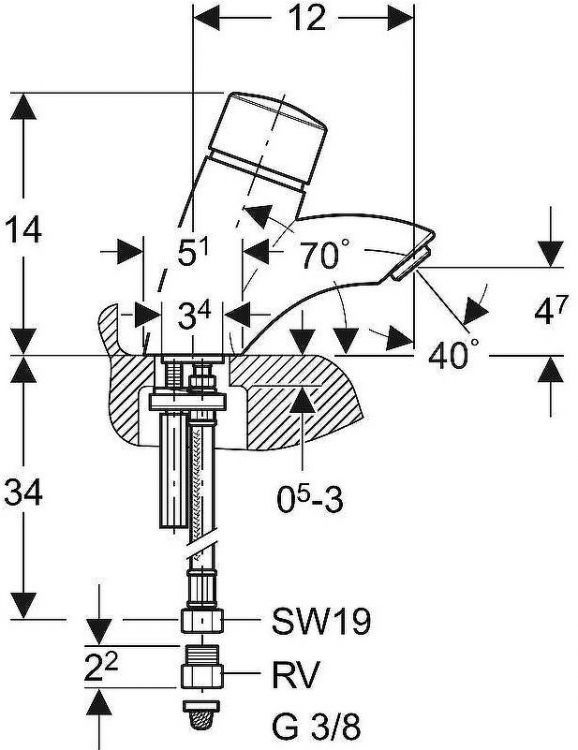 Смеситель для раковины Geberit HyTronic 115.721.21.1 Глянцевый хром