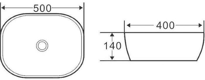 Раковина-чаша BelBagno 50 BB1302-H301 Черная матовая