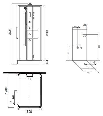 Душевая кабина Am.Pm Awe 120x90 с баней Душевая кабина Am.Pm Awe 120x90 с баней