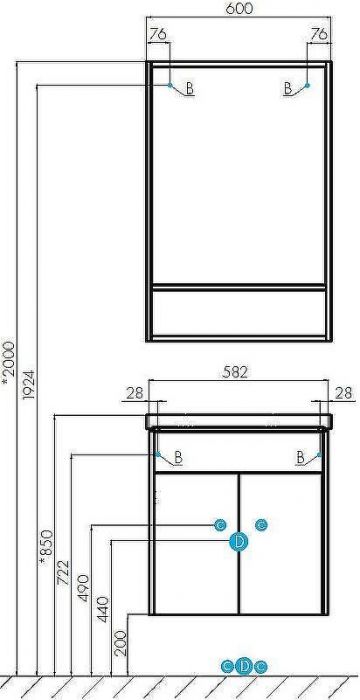 Зеркало Aquaton Флай 60 1A237602FA860 Дуб крафт