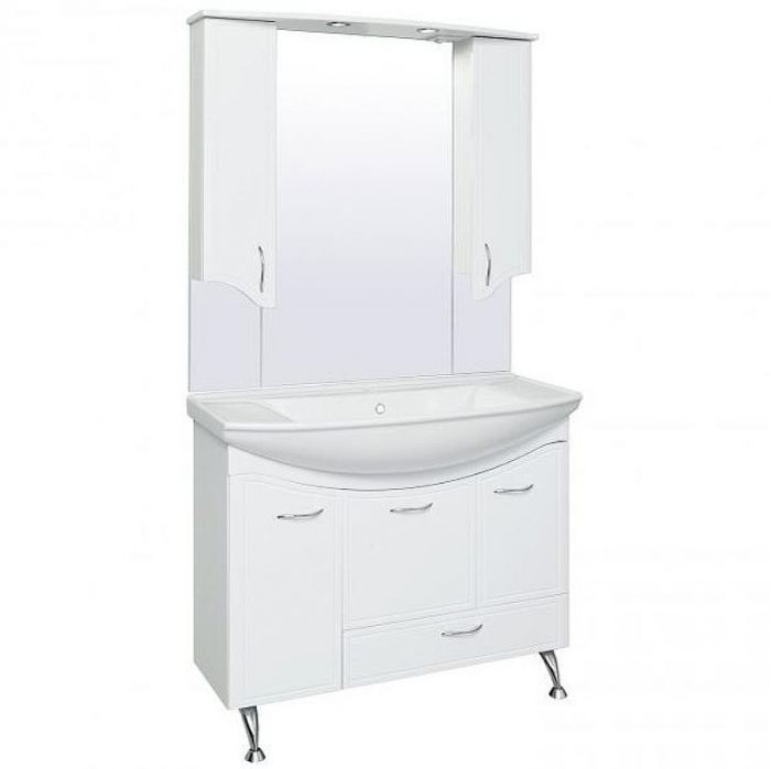 Зеркало со шкафом Runo Севилья 105 00000000596 с подсветкой Белое