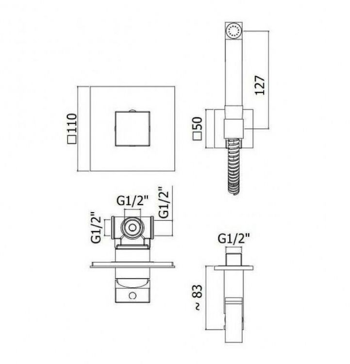Гигиенический душ со смесителем Paffoni KITDUP112CR цвет Хром Гигиенический душ со смесителем Paffoni KITDUP112CR цвет Хром