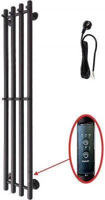 Электрический полотенцесушитель Маргроид Inaro 1200x180 Inaro-12018-1049-9005R правый Черный матовый