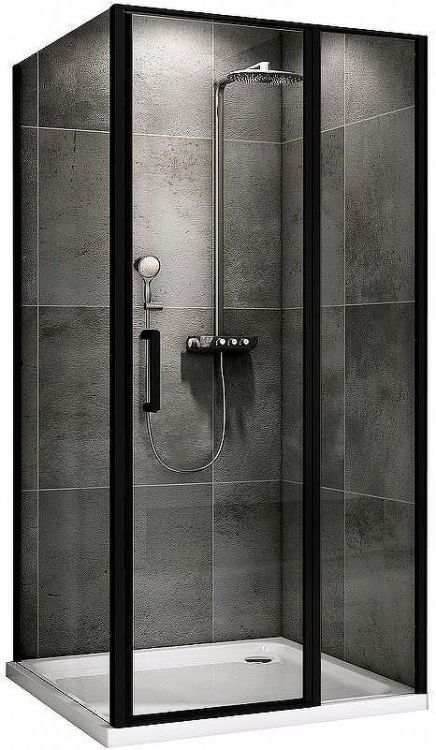 Душевой уголок Abber Sonnenstrand 120x80 AG04120BS-S80B профиль Черный стекло прозрачное