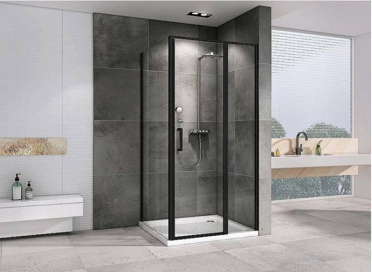 Душевой уголок Abber Sonnenstrand 120x80 AG04120BS-S80B профиль Черный стекло прозрачное