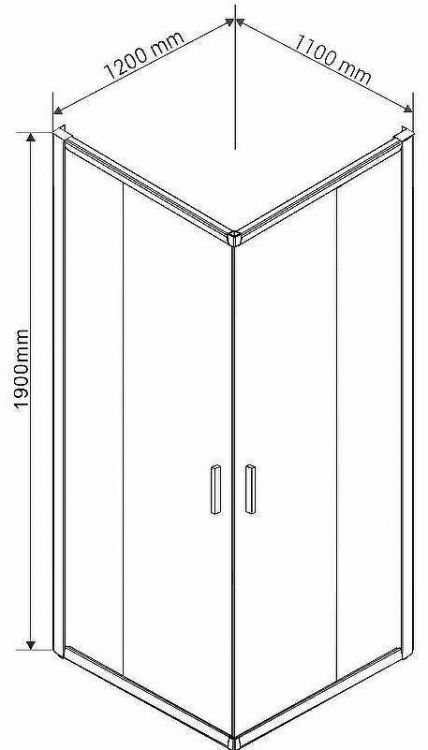 Душевой уголок Vincea Garda 120x110 VSS-1G1112CLGM профиль Вороненая сталь стекло прозрачное