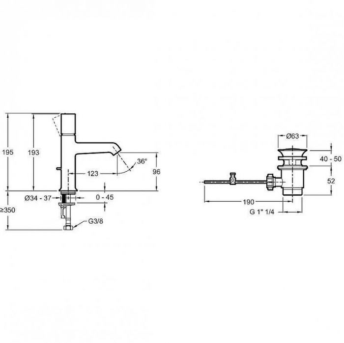 Смеситель для раковины Jacob Delafon Rivoli E24323-CP Хром