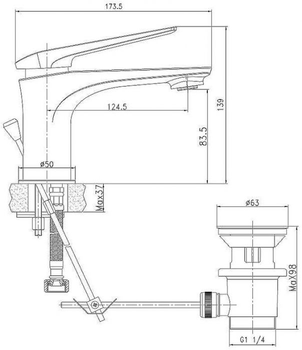 Смеситель для раковины Lemark Allegro LM5906CW Хром Белый