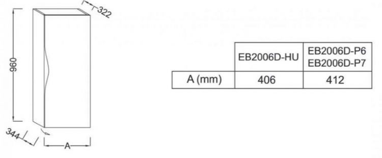 Колонна подвесная Jacob Delafon Stillness, петли справа, отделка - белый лак [EB2006D-G1C]