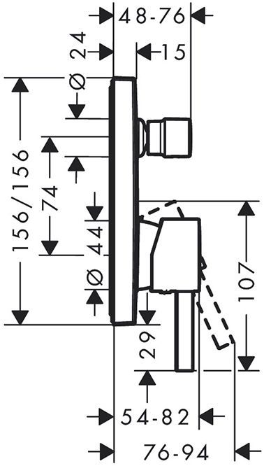Hansgrohe Finoris Смеситель для душа, встраиваемый, с переключателем потоков на 2 положения, внешняя часть, цвет: белый матовый