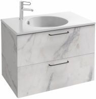 Тумба для комплекта 80 см Jacob Delafon Odeon Rive Gauche EB2520-R5-NR4 Белый мрамор, ручки хром Тумба для комплекта 80 см Jacob Delafon Odeon Rive Gauche EB2520-R5-NR4 Белый мрамор, ручки хром