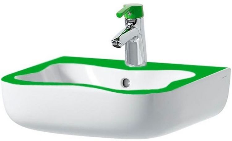 Раковина Laufen Flora Kids 45 8.1503.1.072.104.1 Белая Зеленая