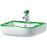 Раковина Laufen Flora Kids 45 8.1503.1.072.104.1 Белая Зеленая
