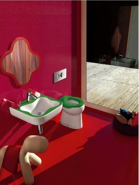 Раковина Laufen Flora Kids 45 8.1503.1.072.104.1 Белая Зеленая