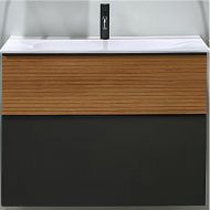 Тумба с раковиной Burgbad Fiumo 80 SFXN082F3958FOT52G0200C0001*1 Tectona Dekor Zimt Graphit Softmatt