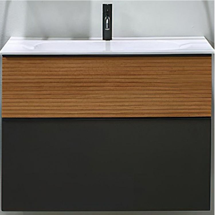 Тумба с раковиной Burgbad Fiumo 80 SFXN082F3958FOT52G0200C0001*1 Tectona Dekor Zimt Graphit Softmatt