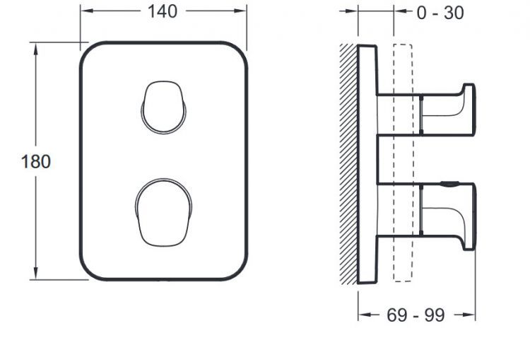 Tермостат встраиваемый Jacob Delafon MODULO E75385-CP, один выход Tермостат встраиваемый Jacob Delafon MODULO E75385-CP, один выход