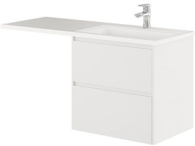 Тумба с раковиной Creto Cafor 130 R 19-W130R подвесная Белый глянец